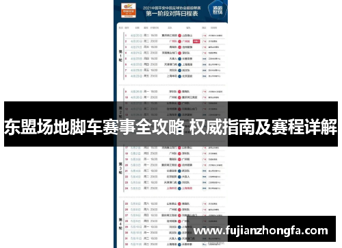 东盟场地脚车赛事全攻略 权威指南及赛程详解